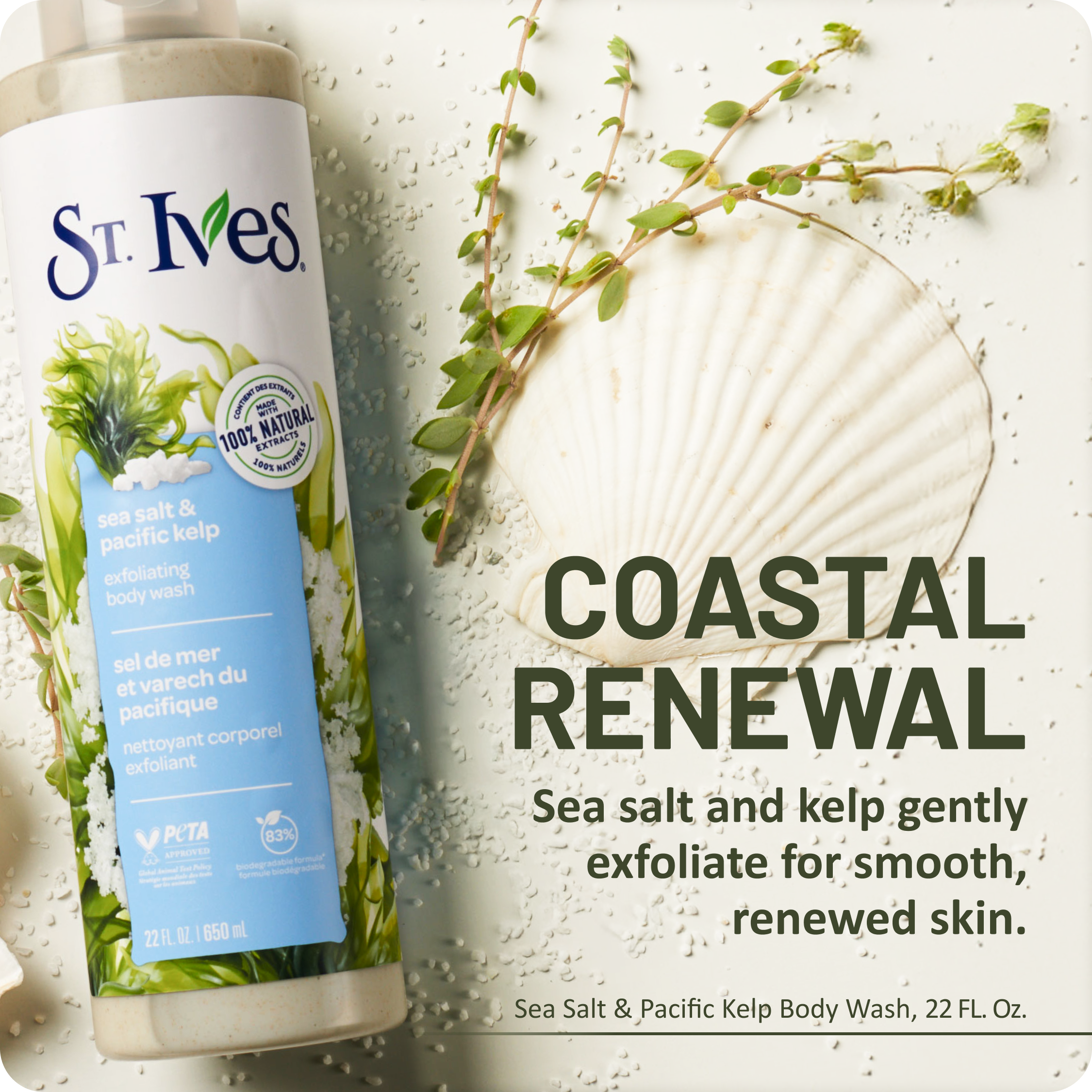 Sea Salt & Pacific Kelp Exfoliating Body Wash | St Ives – St. Ives US