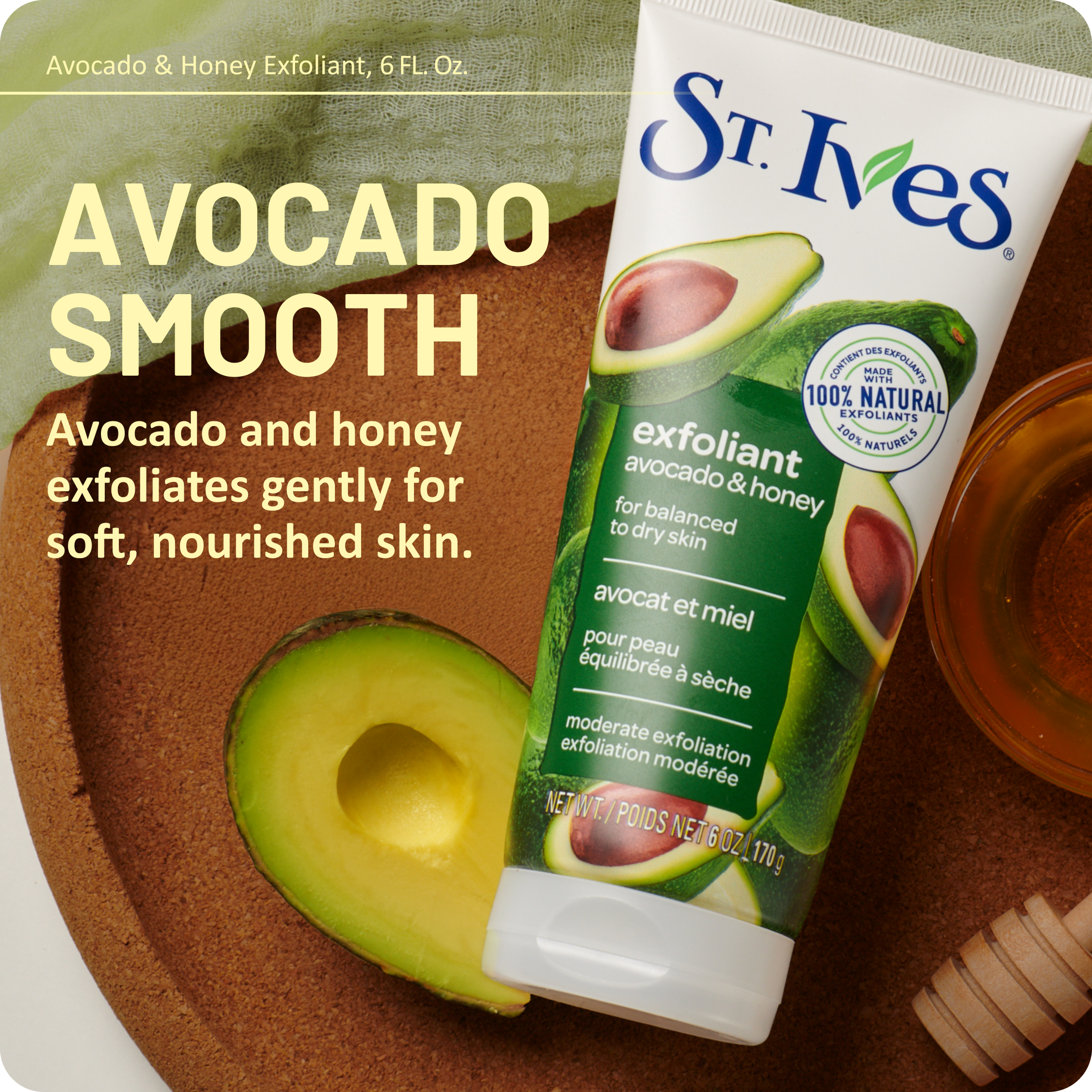 Facial Exfoliant Avocado and Honey Face Scrub | St Ives – St. Ives US