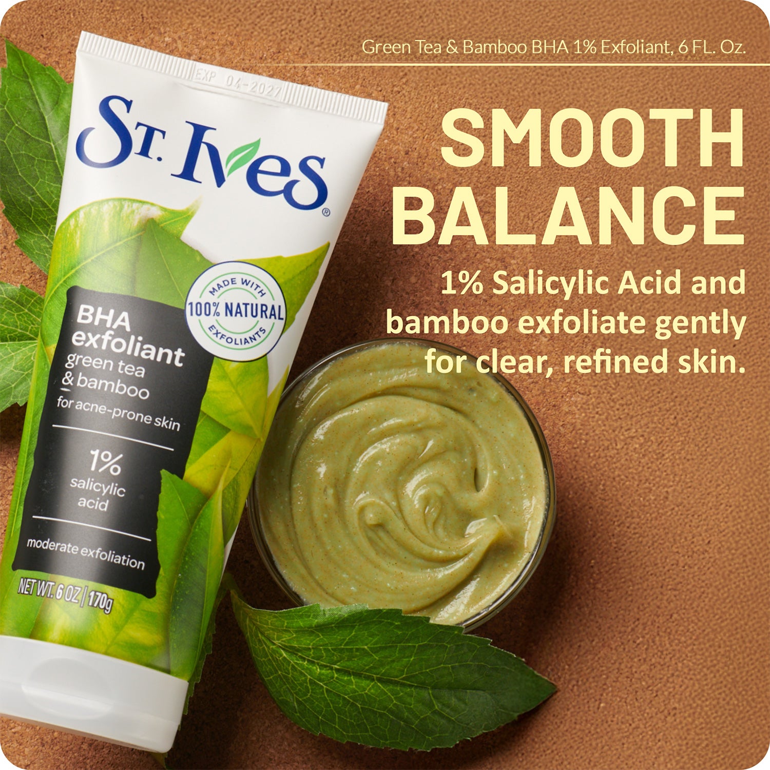 Green Tea & Bamboo Acne Exfoliating Face Scrub | St Ives – St. Ives US