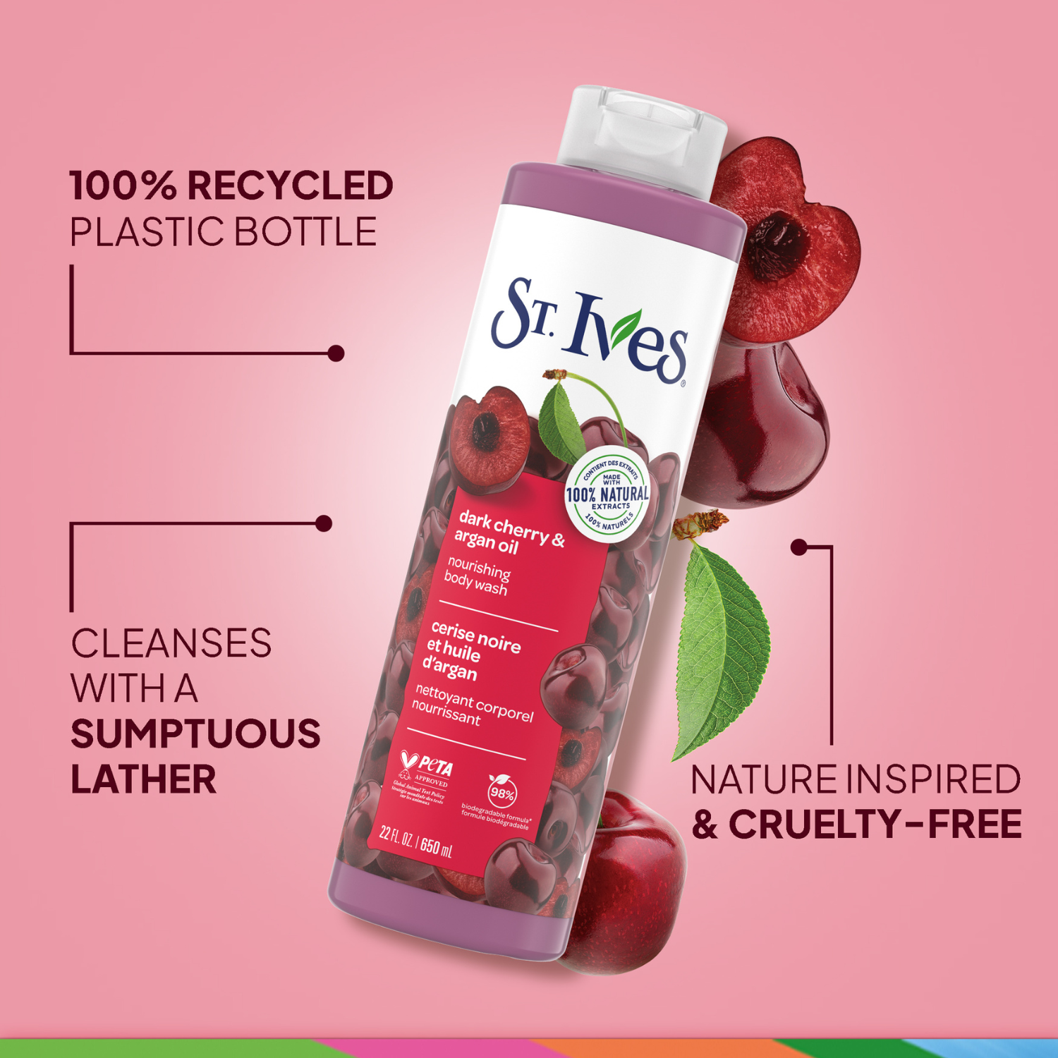 Dark Cherry & Argan Oil Nourishing Body Wash | St Ives – St. Ives US
